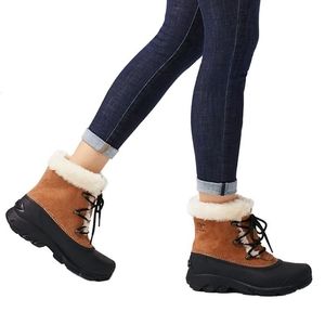 Sorel Snow Angel Boot in Rootbeer Faux Fur Cuff Waterproof size 8